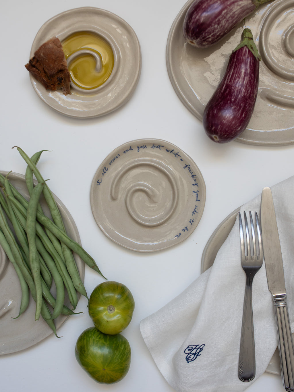 'IT ALL COMES AND GOES' Spiral Plate